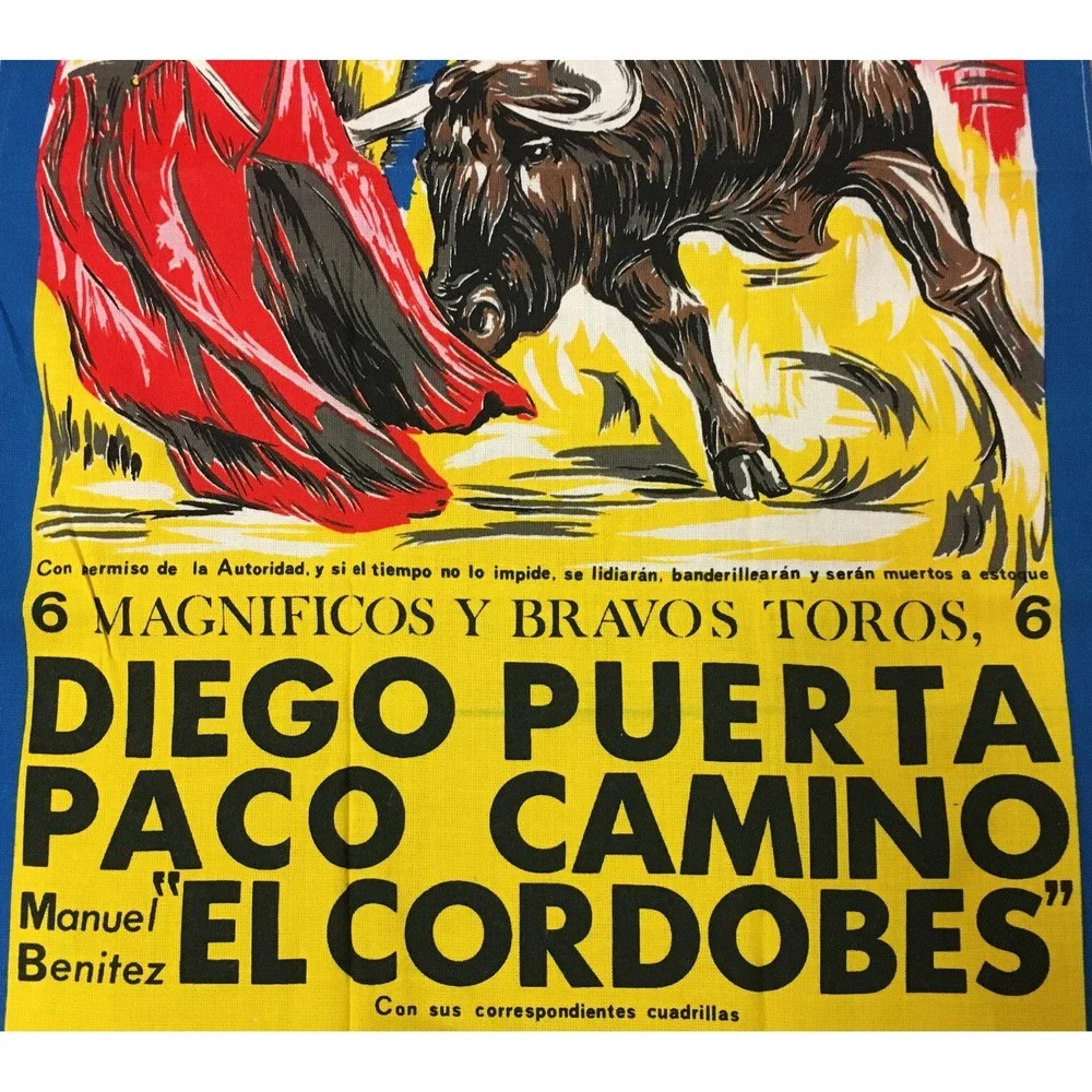 Matador Bull Fight Plaza Plaza De Toros Grandiosa Towel Wall Hanging Suvioneir